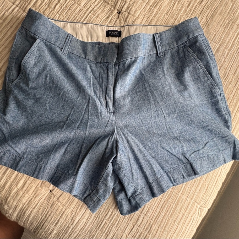 J. Crew Blue Bermuda Shorts Relaxed Fit Cotton Blend
